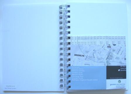 Inside the recycled coreflute notebooks made for Paul Bruce.